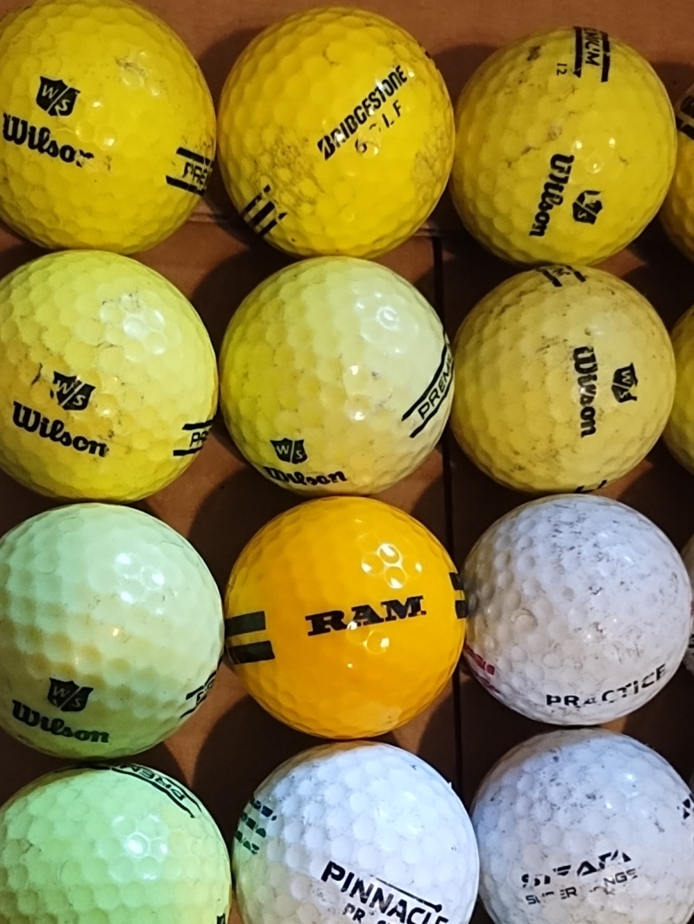 Mixed Practice Golf Balls - Yellow, White, Green - Picture 4 of 7